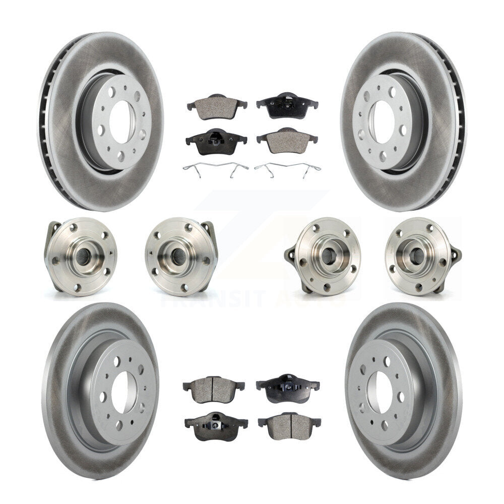 Kit de plaquettes de rotor de frein enduites de roulement de moyeu avant et arrière (10 pièces) pour Volvo S60 XC70 V7