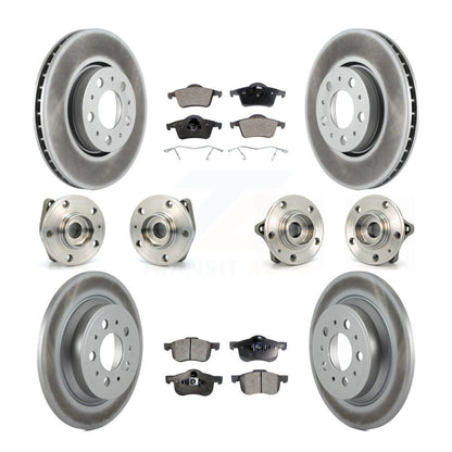 Kit de plaquettes de rotor de frein enduites de roulement de moyeu avant et arrière (10 pièces) pour Volvo S60 XC70 V7