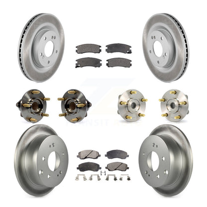Kit de plaquettes de rotor de frein enduites de roulement de moyeu avant et arrière (10 pièces) pour Mitsubishi Eclips