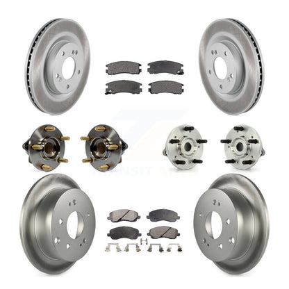 Kit de plaquettes de rotor de frein enduites de roulement de moyeu avant et arrière (10 pièces) pour Mitsubishi Eclips