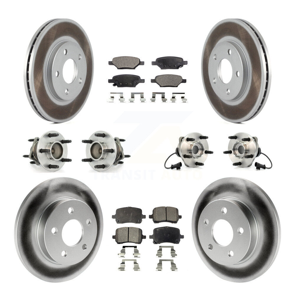 Kit de rotors et plaquettes de frein revêtus de roulement de moyeu avant et arrière (10 pièces) pour Chevrolet Malib