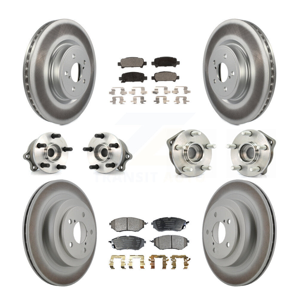 Kit de plaquettes de rotor de frein à disque revêtues de roulement de moyeu avant et arrière (10 pièces) pour Subaru Legac