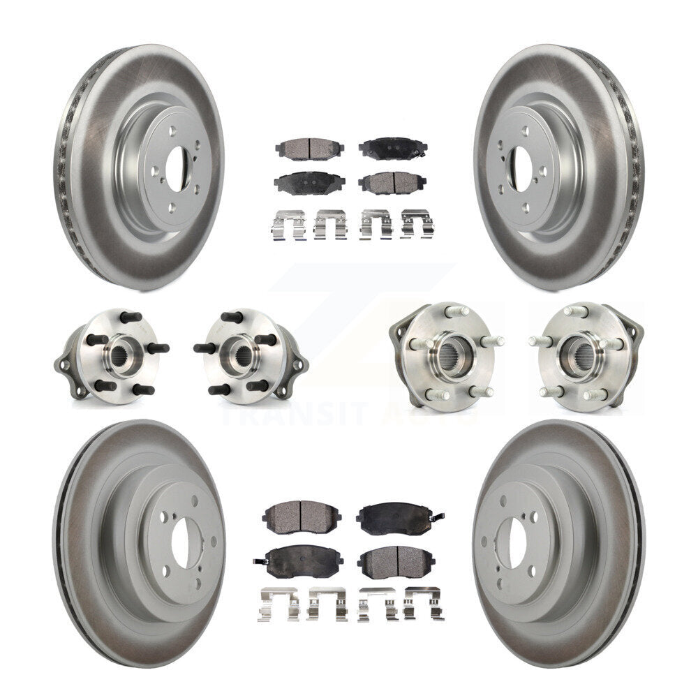 Kit de plaquettes de rotor de frein à disque revêtues de roulement de moyeu avant et arrière (10 pièces) pour Subaru Legac