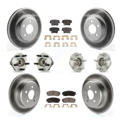 Kit de plaquettes de rotor de frein enduites de roulement de moyeu avant et arrière (10 pièces) pour Chrysler 300 Dodge