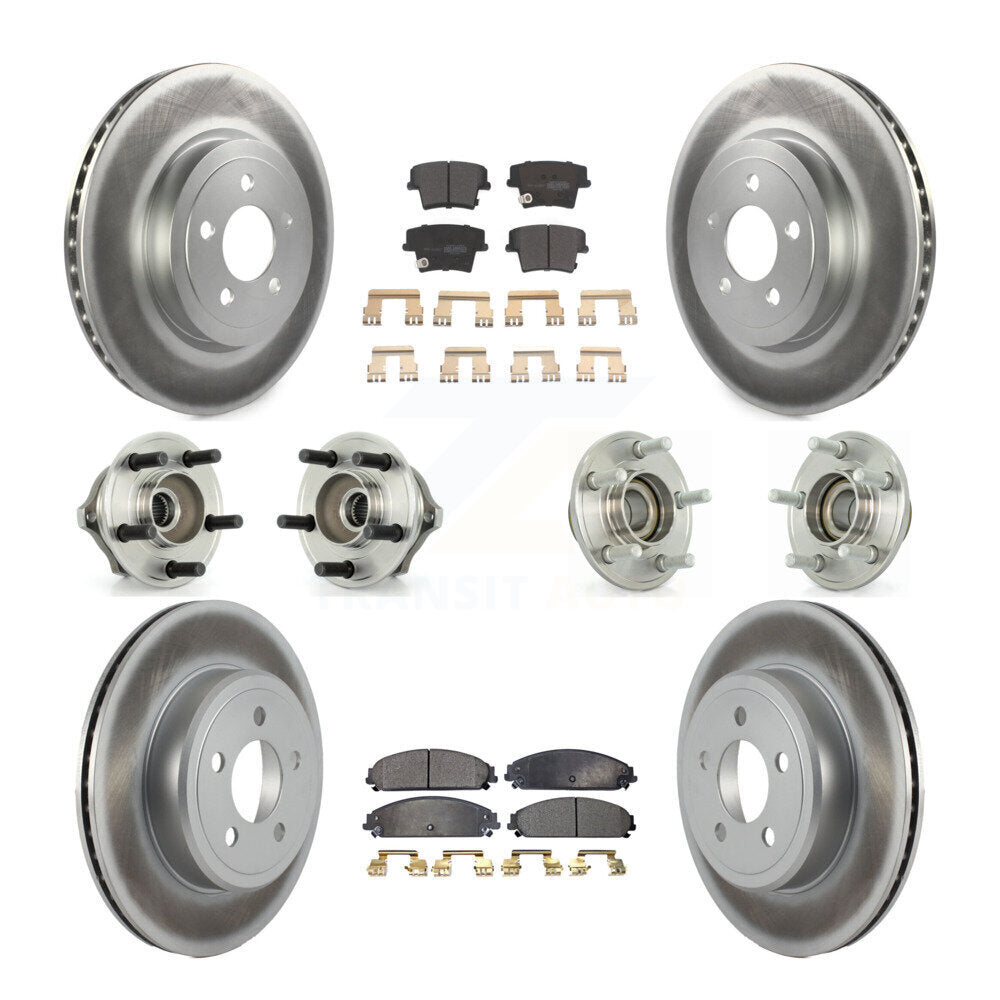 Kit de plaquettes de rotor de frein enduites de roulement de moyeu avant et arrière (10 pièces) pour Chrysler 300 Dodge