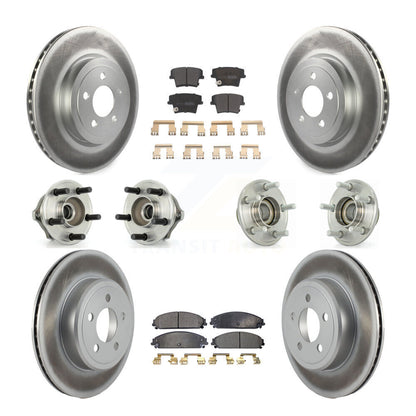 Kit de plaquettes de rotor de frein enduites de roulement de moyeu avant et arrière (10 pièces) pour Chrysler 300 Dodge