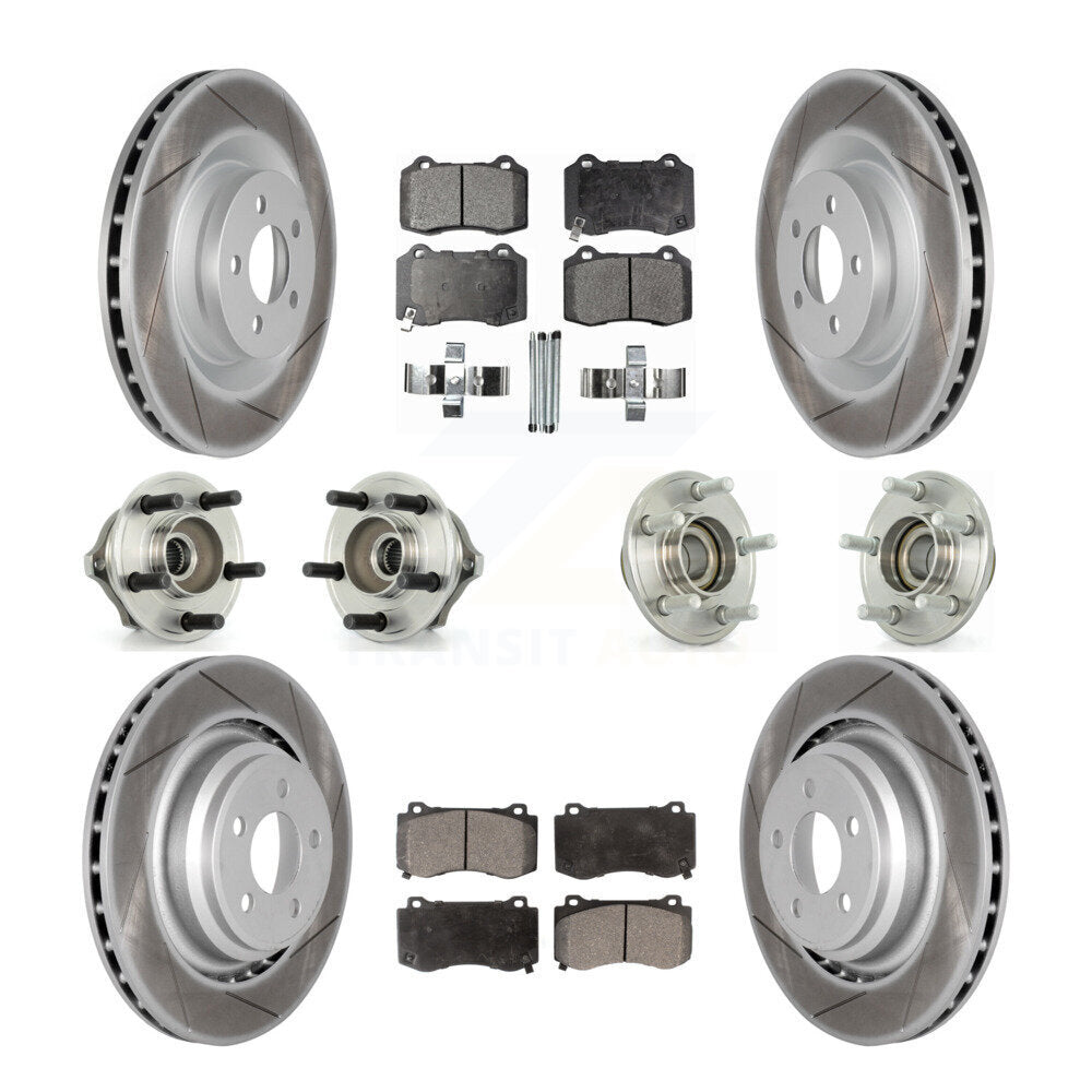 Kit de plaquettes de rotor de frein enduites de roulement de moyeu avant et arrière (10 pièces) pour Chrysler 300 Dodge