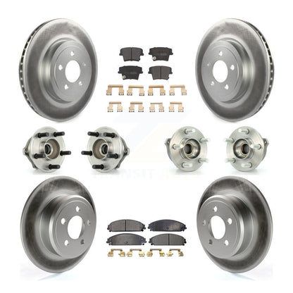 Kit de rotor et de plaquettes de frein à disque revêtus de roulement de moyeu avant et arrière (10 pièces) pour Chrysler 30