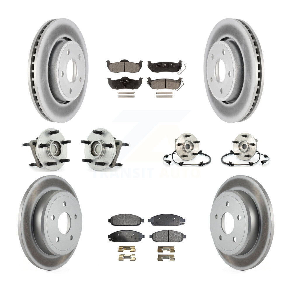 Kit de plaquettes de Rotor de frein revêtues de roulement de moyeu avant et arrière (10 pièces) pour Jeep Grand Cheroke