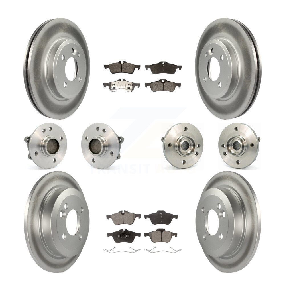 Kit de rotors et plaquettes de frein à disque revêtus de roulement de moyeu avant et arrière (10 pièces) pour Mini Coope