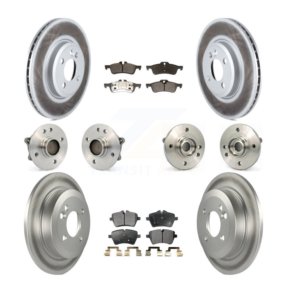 Kit de rotors et plaquettes de frein à disque revêtus de roulement de moyeu avant et arrière (10 pièces) pour Mini Coope