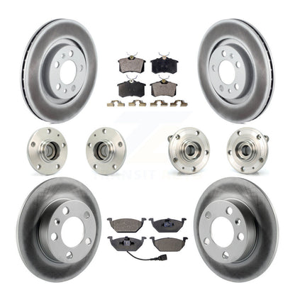 Kit de rotors et plaquettes de frein revêtus de roulement de moyeu avant et arrière (10 pièces) pour Volkswagen Jett