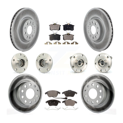 Kit de rotors et plaquettes de frein revêtus de roulement de moyeu avant et arrière (10 pièces) pour Volkswagen Jett