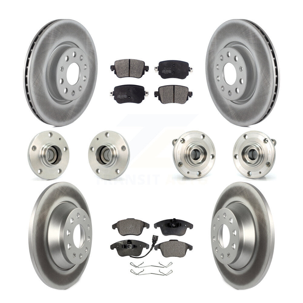 Kit de rotors et plaquettes de frein revêtus de roulement de moyeu avant et arrière (10 pièces) pour Audi Q 2016 – 2018