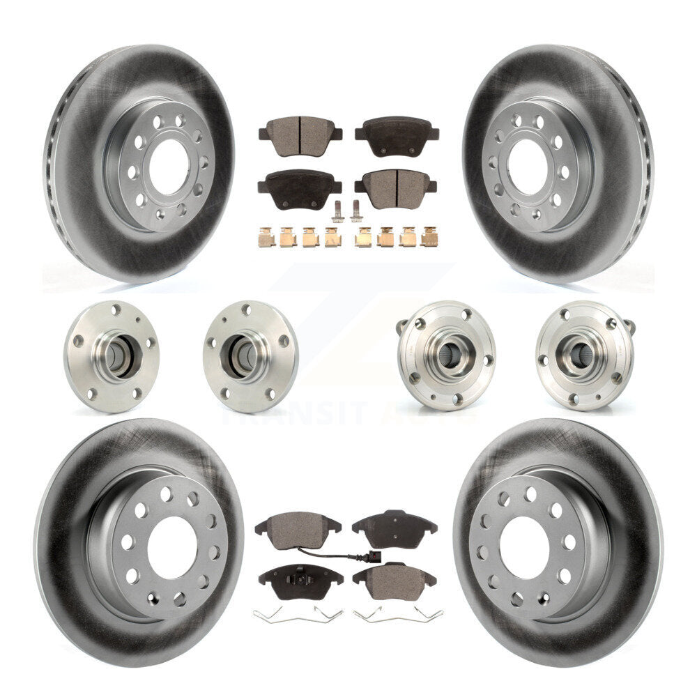 Kit de rotor et de plaquettes de frein revêtus de roulement de moyeu avant et arrière (10 pièces) pour Volkswagen Beetl