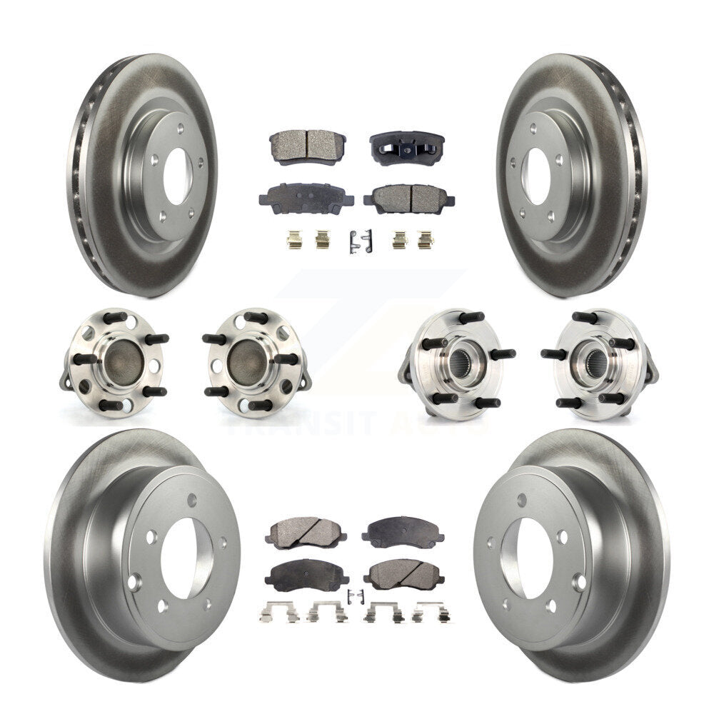 Kit de plaquettes de rotor de frein enduites de roulement de moyeu avant et arrière (10 pièces) pour Chrysler Dodge 20
