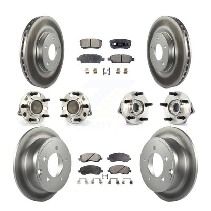 Kit de plaquettes de rotor de frein enduites de roulement de moyeu avant et arrière (10 pièces) pour Chrysler Dodge 20