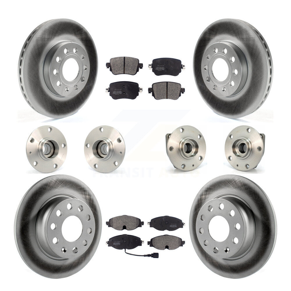 Kit de rotor et de plaquettes de frein revêtus de roulement de moyeu avant et arrière (10 pièces) pour Volkswagen Gol