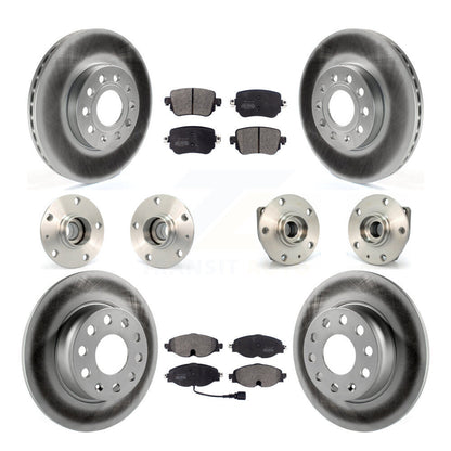 Kit de rotor et de plaquettes de frein revêtus de roulement de moyeu avant et arrière (10 pièces) pour Volkswagen Gol