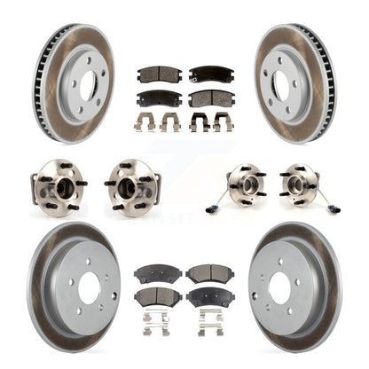 Kit de rotor et de plaquettes de frein revêtus de roulement de moyeu avant et arrière (10 pièces) pour Pontiac Montan