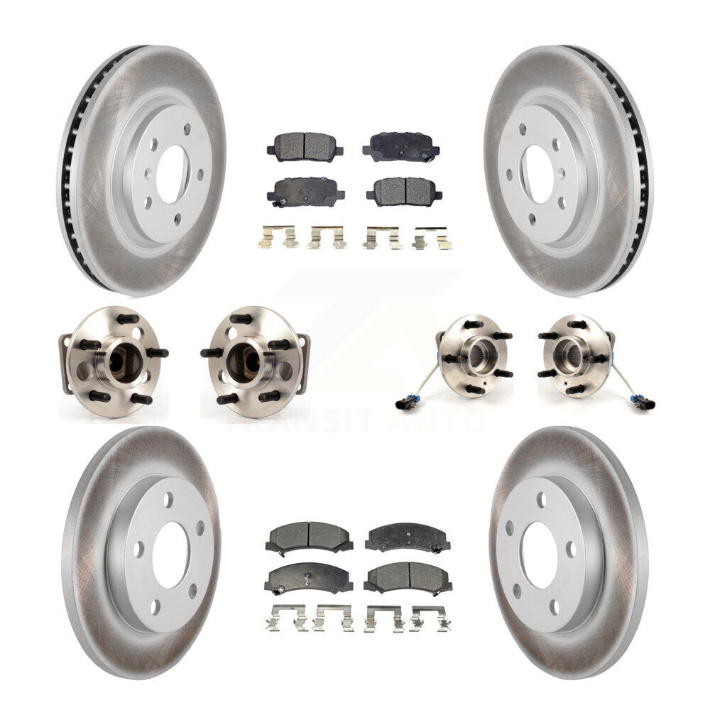 Kit de rotors et plaquettes de frein revêtus de roulement de moyeu avant et arrière (10 pièces) pour Chevrolet Impal
