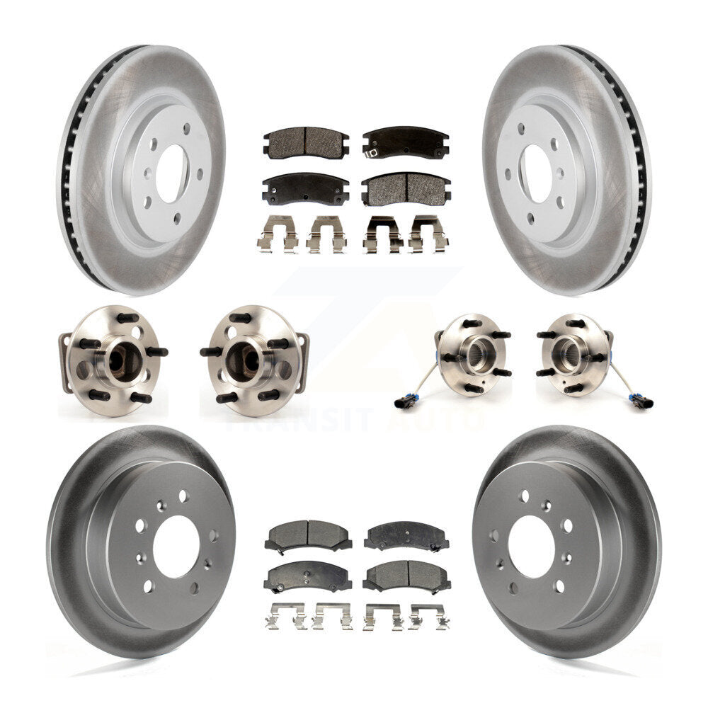 Kit de rotors et plaquettes de frein revêtus de roulement de moyeu avant et arrière (10 pièces) pour Chevrolet Impal