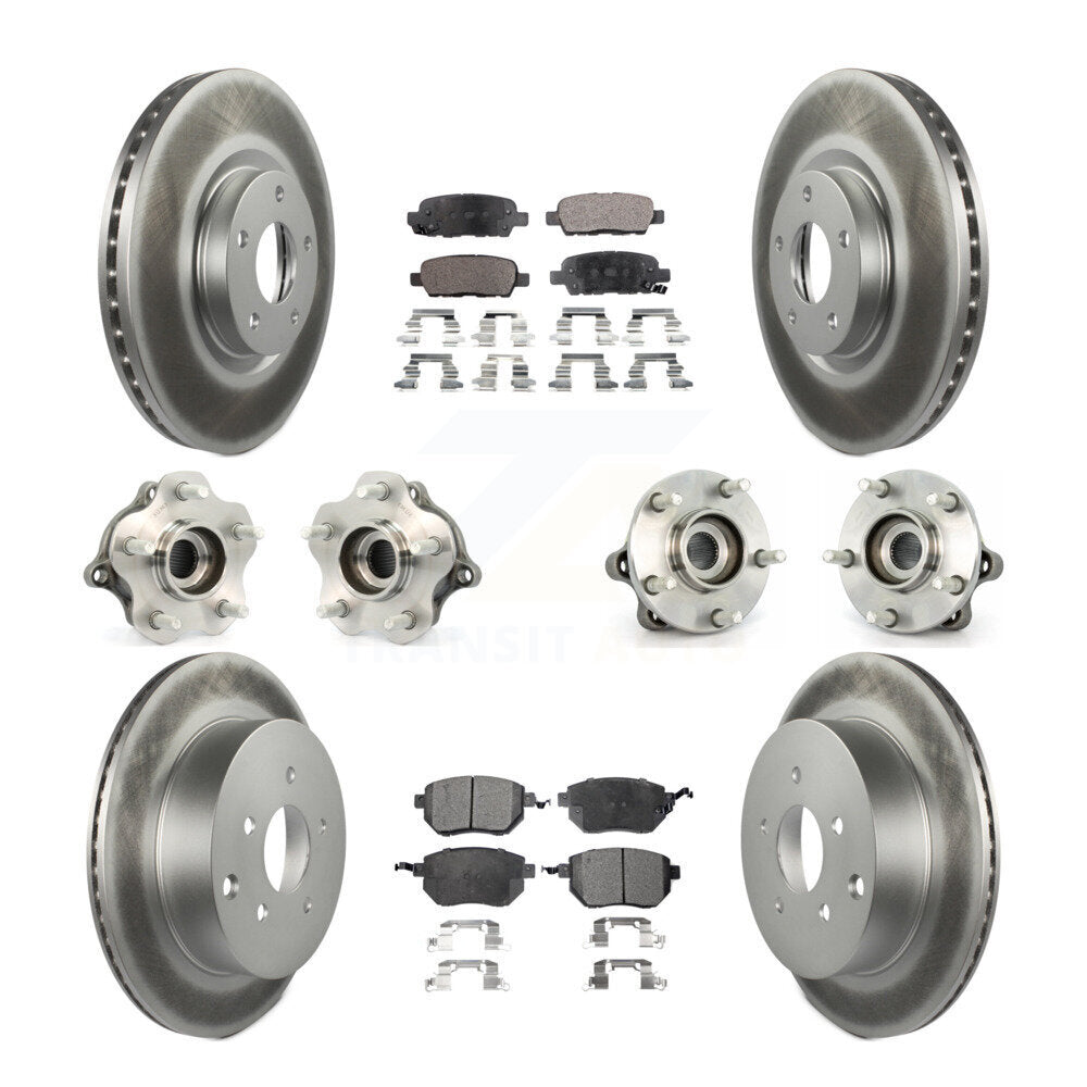 Kit de rotor et de plaquettes de frein revêtus de roulement de moyeu avant et arrière (10 pièces) pour Nissan Murano AW