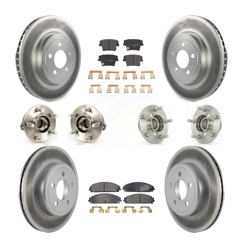 Kit de plaquettes de rotor de frein enduites de roulement de moyeu avant et arrière (10 pièces) pour Chrysler 300 Dodge