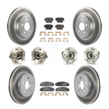 Kit de plaquettes de rotor de frein enduites de roulement de moyeu avant et arrière (10 pièces) pour Chrysler 300 Dodge