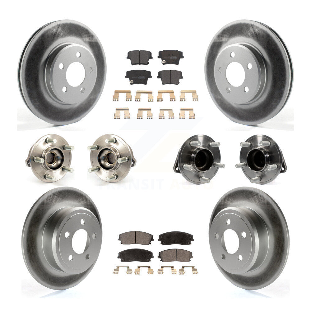 Kit de plaquettes de rotor de frein enduites de roulement de moyeu avant et arrière (10 pièces) pour Chrysler 300 Dodge