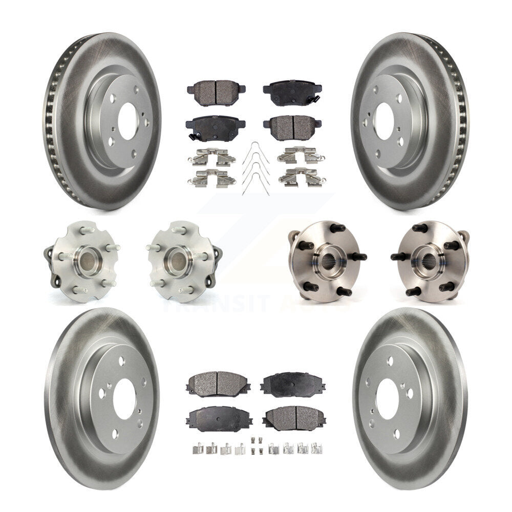 Kit de rotor et de plaquettes de frein revêtus de roulement de moyeu avant et arrière (10 pièces) pour Toyota Corolla i