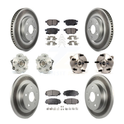 Kit de rotors et plaquettes de frein à disque revêtus de roulement de moyeu avant et arrière (10 pièces) pour Scion t