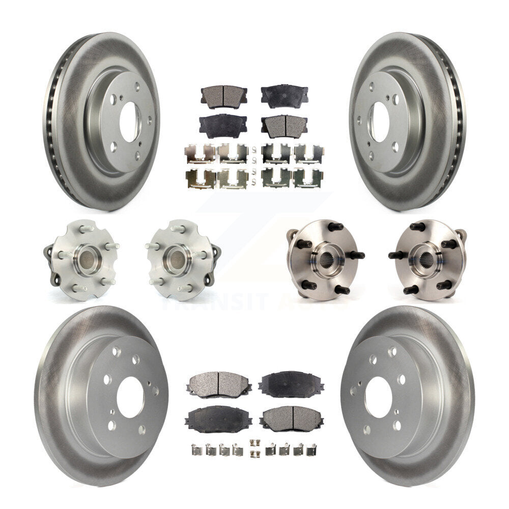 Kit de rotor et de plaquettes de frein revêtus de roulement de moyeu avant et arrière (10 pièces) pour Toyota RAV4 Lexu