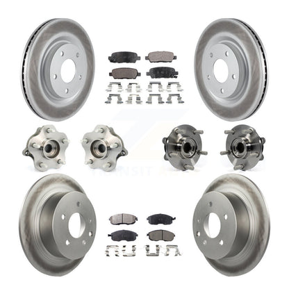 Kit de rotors et plaquettes de frein à disque revêtus de roulement de moyeu avant et arrière (10 pièces) pour Nissan Juk