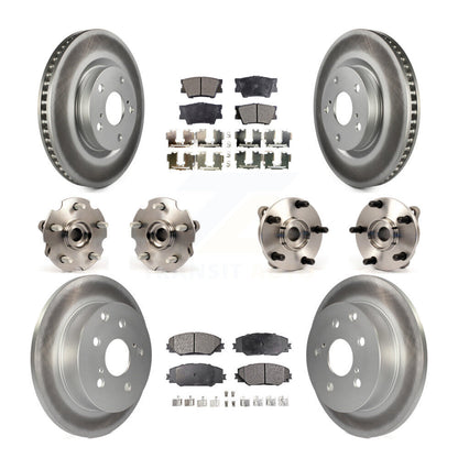 Kit de rotors et plaquettes de frein à disque revêtus de roulement de moyeu avant et arrière (10 pièces) pour Toyota RAV