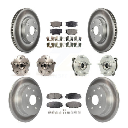 Kit de rotors et plaquettes de frein à disque revêtus de roulement de moyeu avant et arrière (10 pièces) pour Toyota RAV