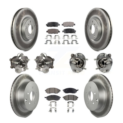 Kit de rotor et de plaquettes de frein revêtus de roulement de moyeu avant et arrière (10 pièces) pour INFINITI QX70 RW