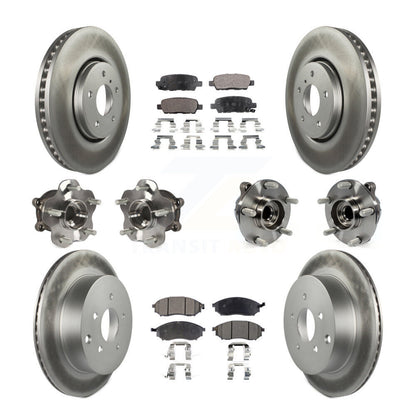 Kit de plaquettes de rotor de frein enduites de roulement de moyeu avant et arrière (10 pièces) pour INFINITI FX35 FX3