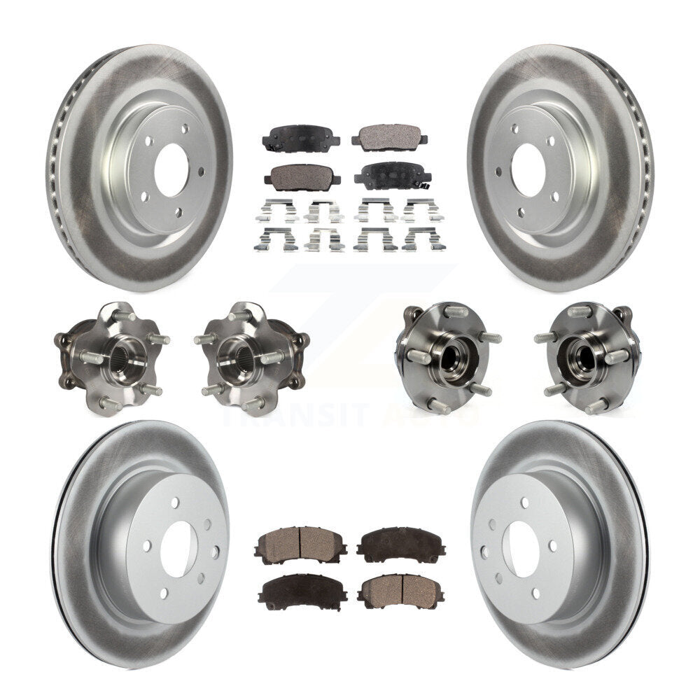 Kit de rotor et de plaquettes de frein revêtus de roulement de moyeu avant et arrière (10 pièces) pour INFINITI QX50 RW