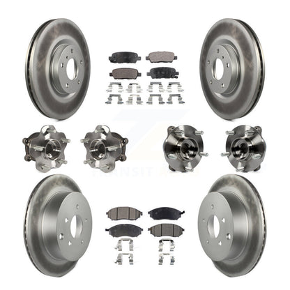 Kit de rotor et de plaquettes de frein revêtus de roulement de moyeu avant et arrière (10 pièces) pour INFINITI QX70 AW