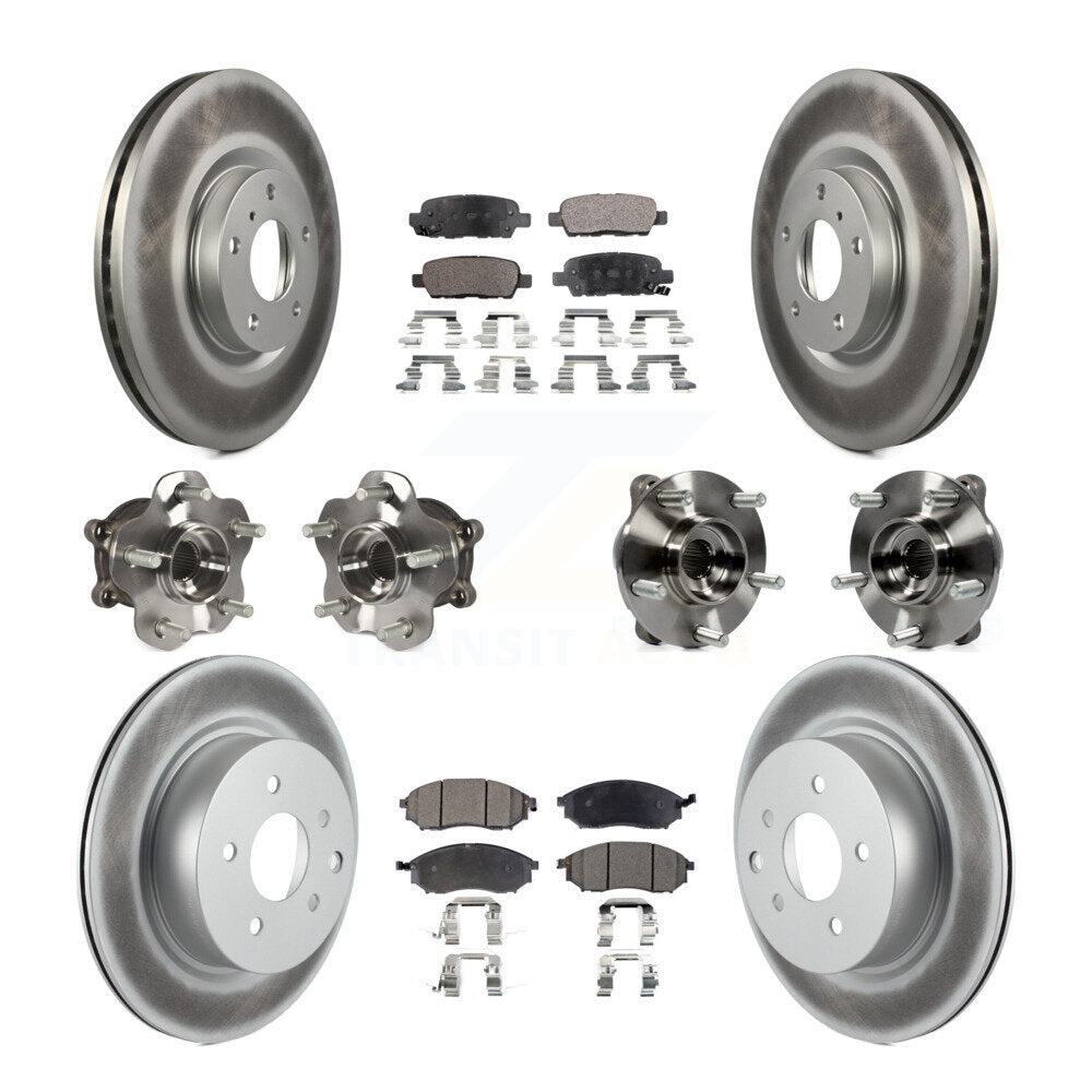 Kit de plaquettes de rotor de frein, roulement de moyeu avant et arrière (10 pièces) pour INFINITI G37 EX35 G2