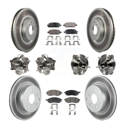 Kit de plaquettes de rotor de frein, roulement de moyeu avant et arrière (10 pièces) pour INFINITI G37 EX35 G2