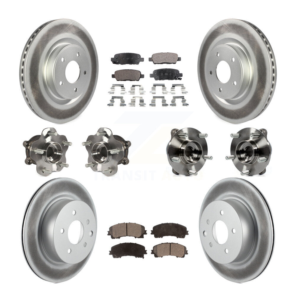 Kit de rotor et de plaquettes de frein revêtus de roulement de moyeu avant et arrière (10 pièces) pour INFINITI QX50 AW