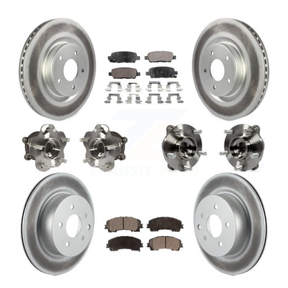 Kit de rotor et de plaquettes de frein revêtus de roulement de moyeu avant et arrière (10 pièces) pour INFINITI QX50 AW