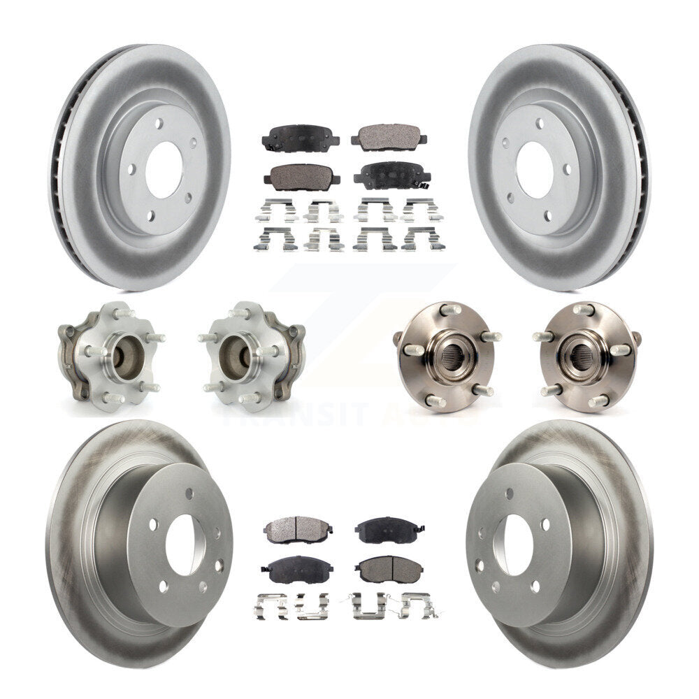 Kit de plaquettes de rotor de frein à disque revêtues de roulement de moyeu avant et arrière (10 pièces) pour Nissan Sentr