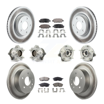 Kit de plaquettes de rotor de frein à disque revêtues de roulement de moyeu avant et arrière (10 pièces) pour Nissan Altim