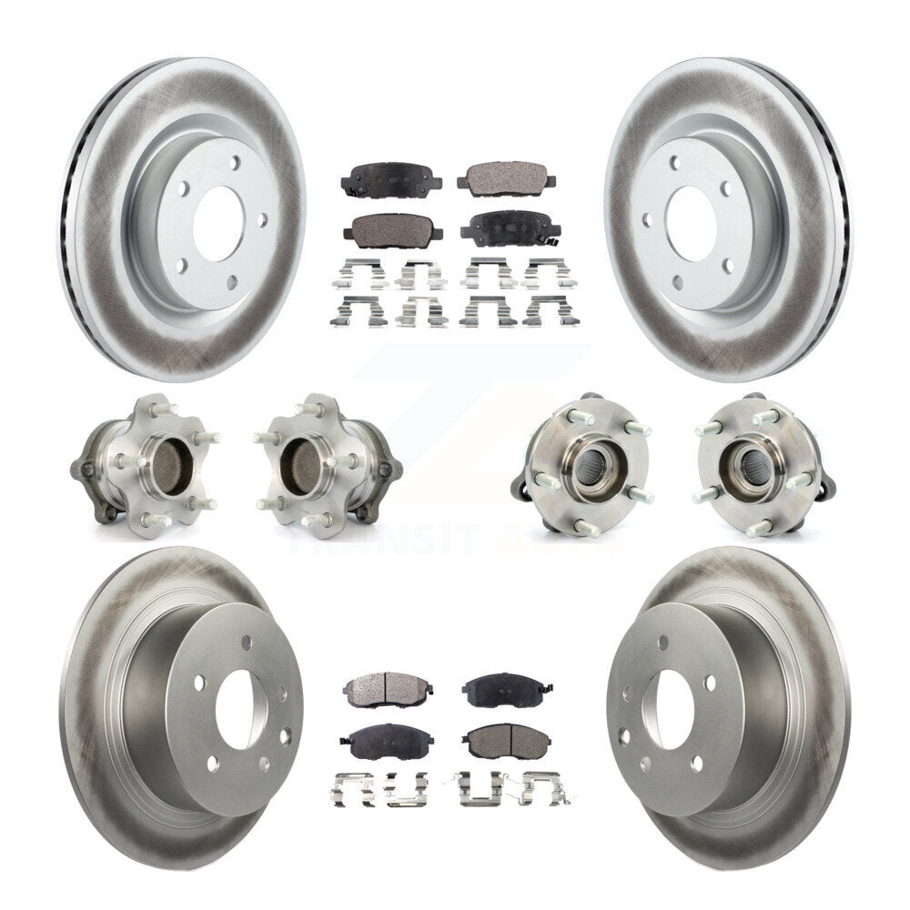 Kit de plaquettes de rotor de frein à disque revêtues de roulement de moyeu avant et arrière (10 pièces) pour Nissan Altim