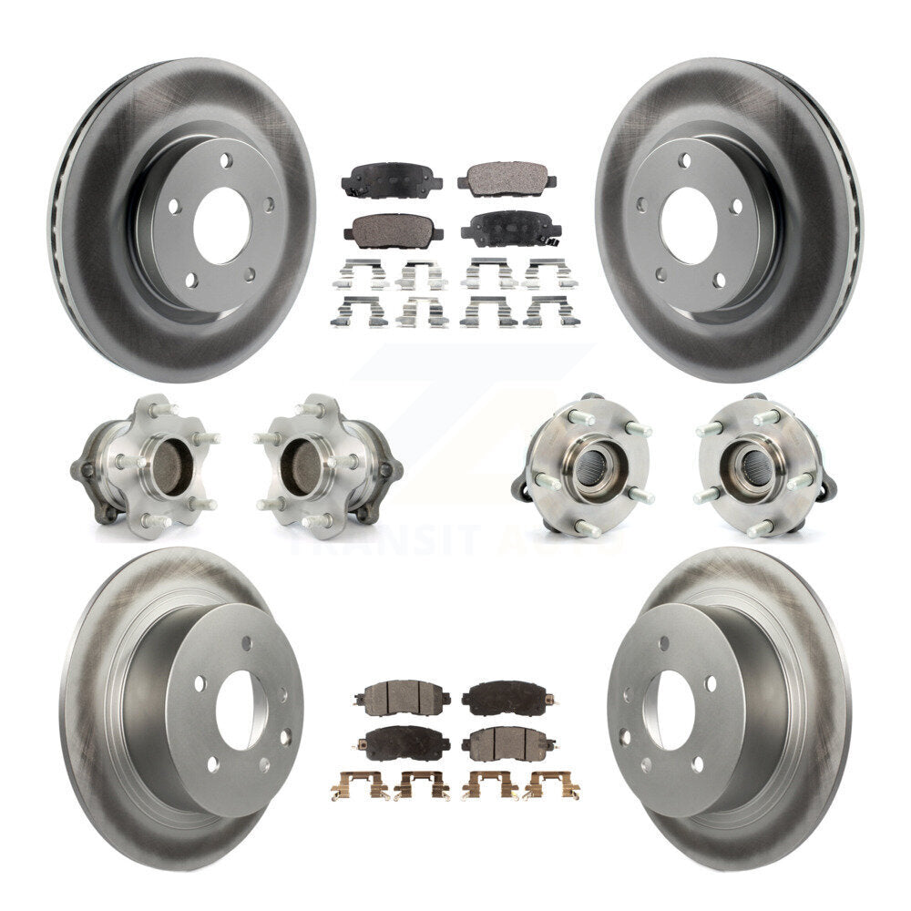 Kit de plaquettes de rotor de frein à disque revêtues de roulement de moyeu avant et arrière (10 pièces) pour Nissan Altim
