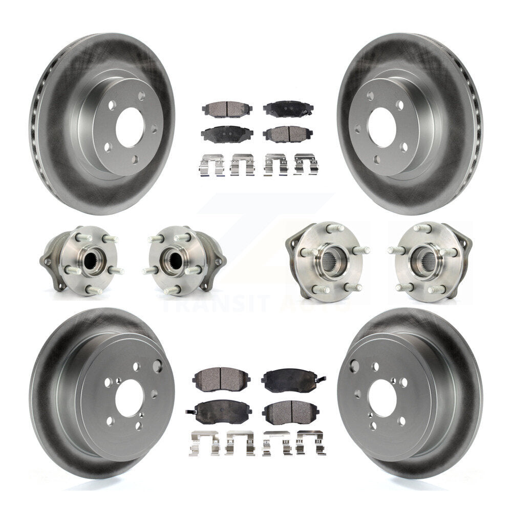 Kit de plaquettes de Rotor de frein à disque revêtu de roulement de moyeu avant et arrière (10 pièces) pour Subaru Imprez