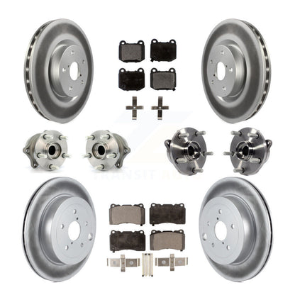 Kit de plaquettes de rotor de frein enduites de roulement de moyeu avant et arrière (10 pièces) pour Subaru Impreza WR
